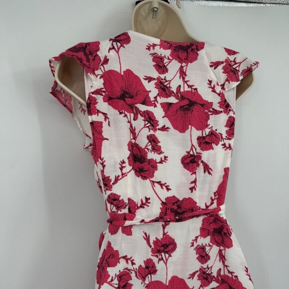 Free People dress XS French Quarter Floral True Wrap Mini Ruffle Boho Bohemian - Picture 10 of 13